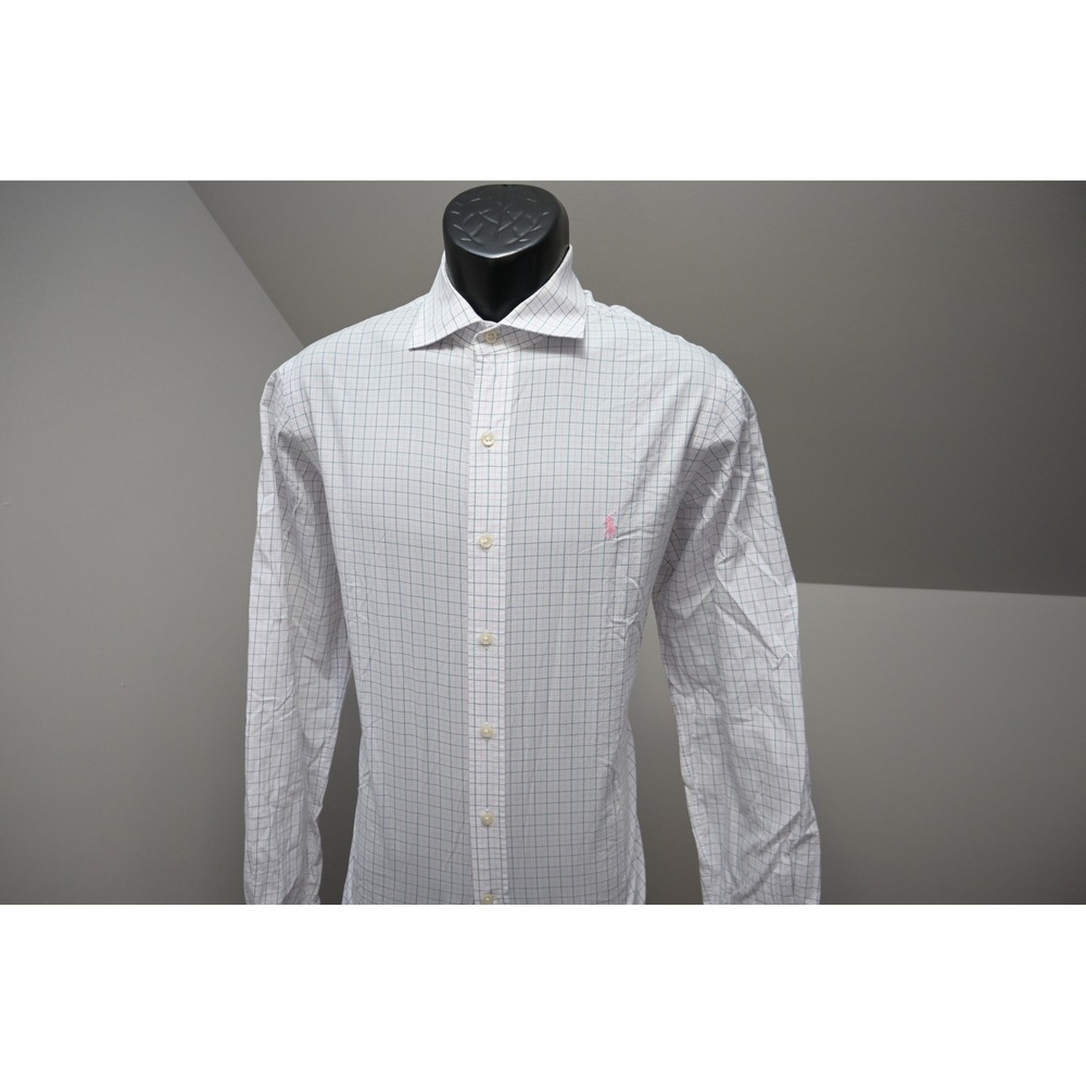 Polo Ralph Lauren Button Down Dress Shirt Mens 16 34/35 Large Plaid Checks
